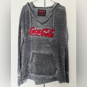 Coca-Cola Women’s Tunic Hoodie Burnout Grey XXL